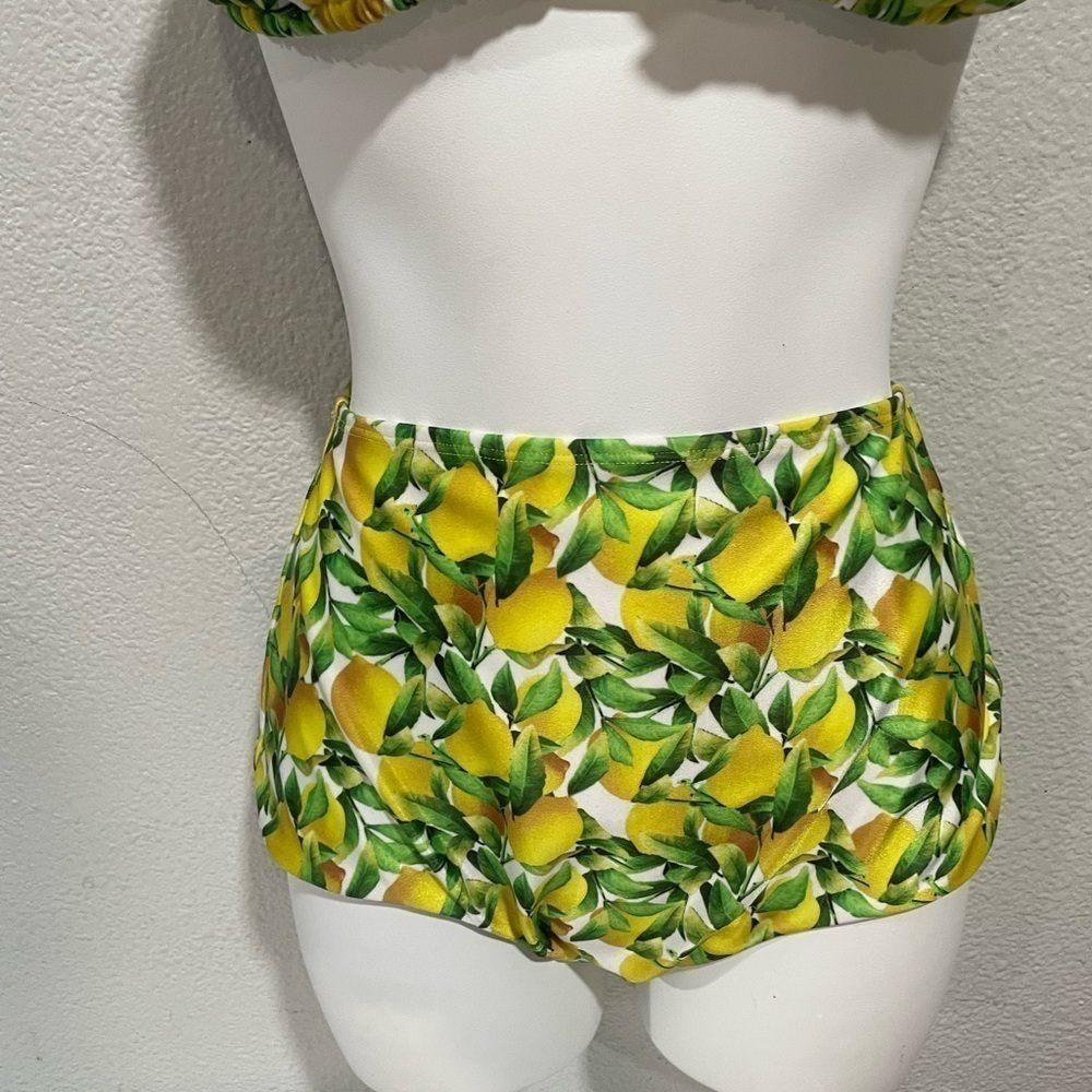 Lina Medina Vintage Lemon Print Ruffled Bikini Set Size Medium — image 3 of 8